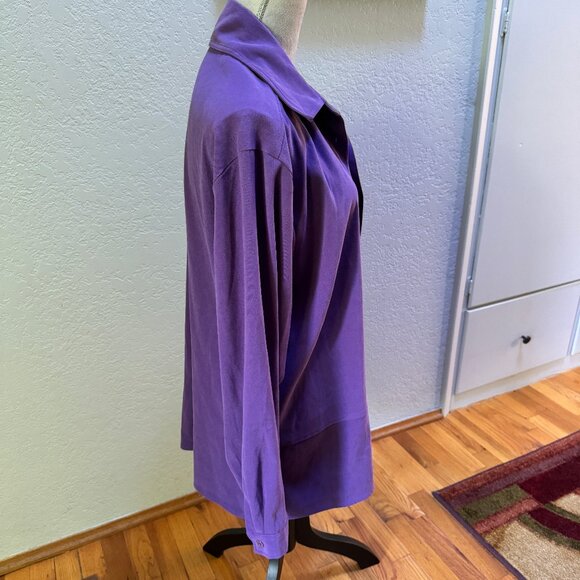 Jane Ashley long sleeve plum blazer jacket - Size: L - Plum - Picture 3 of 6